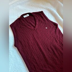 Christian Dior Monsieur vintage cable knit sweater size M~ Gorg burgundy color